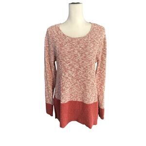 L.L. Bean Signature Pink White Sweater Medium